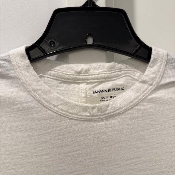 NEW Banana Republic S Cozy Slub Tee White Crewneck Tshirt Short Sleeve Small Top - Picture 12 of 13